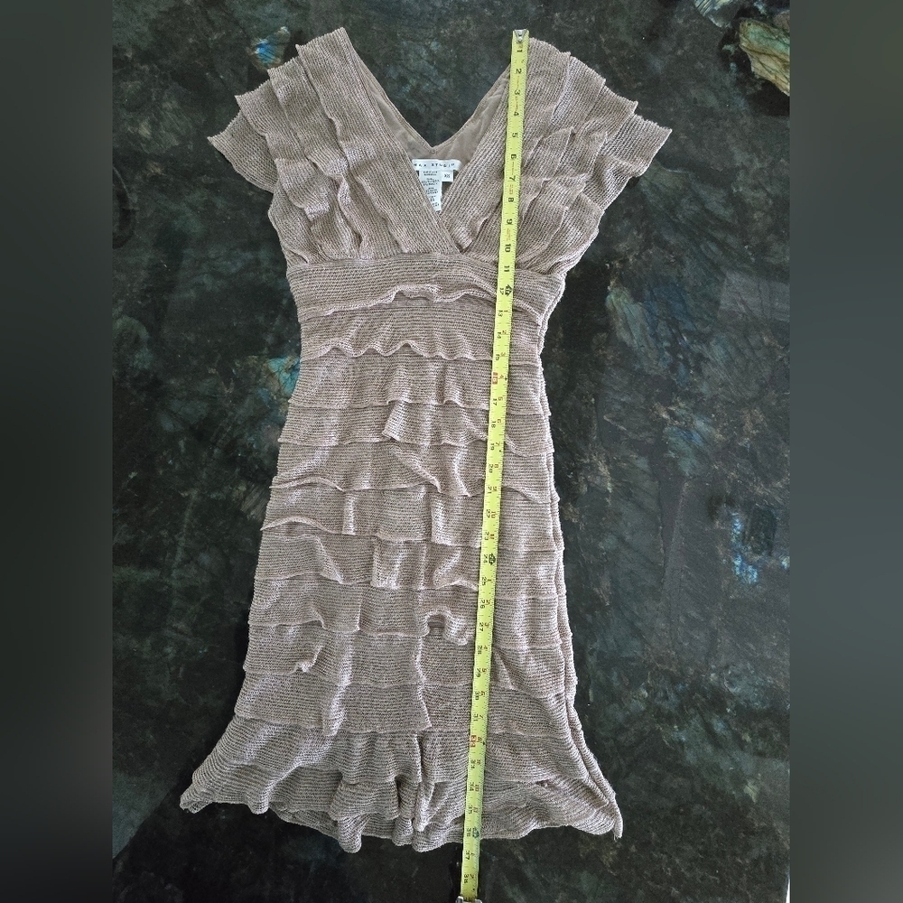 Stunning Max Studio layered champagne colored dress. Size XS - Picture 8 of 10